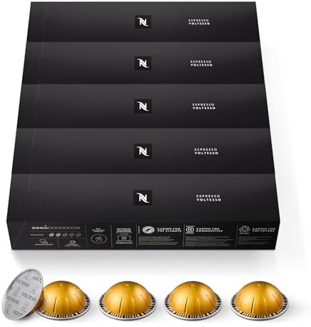 Nespresso Cápsulas Vertuo, Voltesso, espresso tostado suave, 50 c...