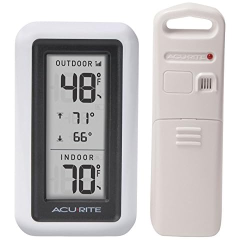 AcuRite Digital Thermometer with Indoor, Outdoor Temperature and Daily High and Lows (00424CA), White Cover