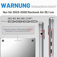 GPXIIZ Hülle für MacBook Air 15 Zoll M5 M4 M3 M2 2026-2023, Klar Glitzer – Ansicht 2