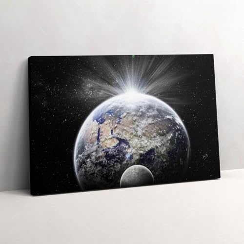 Tableau photo sur toile Terre et Lune l'idée cadeau idéale pour les passionnés d'espace