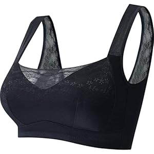Vrouwen Post Surgery Padded Bralette Volledige Dekking Draadloze Pocketed Mastectomie Siliconen Borstprothese Speciale Bras (Color : Black, Size : XL/X-Large)