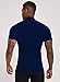 Compression Shirt Men Mock Turtleneck Short Sleeve Athletic Workout T Shirts Quick Dry Sports Undershirt Base Layer Tee Tops Navy Blue