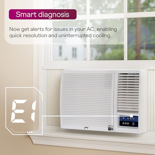 Image of Godrej 1.5 Ton 5 Star| 5 Years Comprehensive Warranty| Turbo Mode, Window AC (Copper, Anti Corrosive Blue Fin, AC 1.5T TR WIC 18F5TG WA, White)