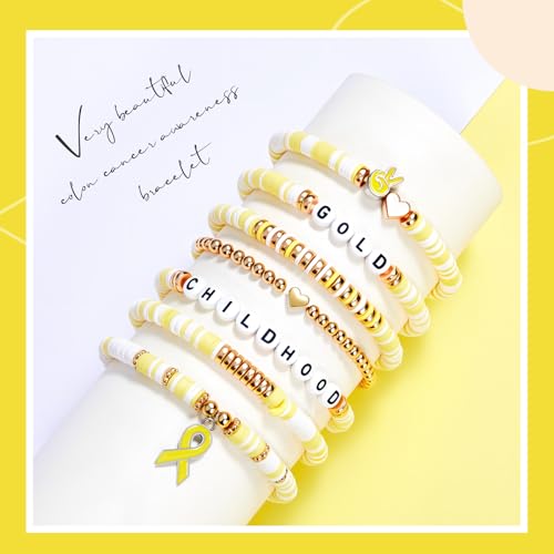 28 Pcs Cancer Awareness Items Bracelet Bulk Including 7 Styles - Stackable Clay Beaded Wristbands for Women Men4