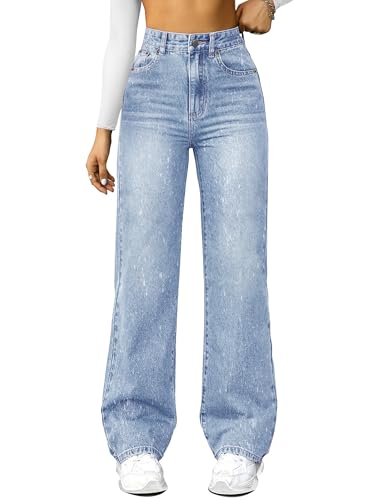 FUNUCA High-Waisted Straight Leg Jeans