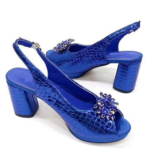 Women Ladies Party Shoes and Special Bag High Heels and Dual Purpose Bag Women's Shoes Blue4