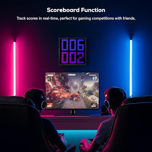 Image of Merkury Innovations Tech Solutions Smart Bluetooth Pixel Frame - 32x32 Programmable RGB LED Display for Art, Animations, Digital Clock, DIY Decor, and Gaming Accessories
