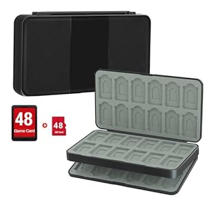 rapell 48 Game Card Case Compatible for Nintendo Switch OLED 2021/Switch/Switch lite, 48 Game Holder Cartridge Compatible for Switch Game Cards , Compact & Portable Game Storage Box