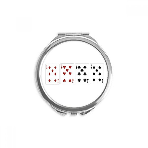 Miroir rond de poche à motif as de pique pour vos retouches maquillage en voyage