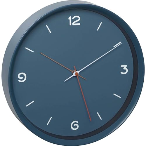 TFA Dostmann Horloge Murale analogique, 60.3056.06, Mouvement Silencieux, Moderne, Intemporel, Horloge Murale à Piles, Bleu Petrol