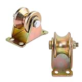 Poleas con Ranura en V/U, adecuadas para Sistemas de Cuerdas, Juegos de Mini poleas para Puertas corredizas, Equipos de Fitness y elevación, Capacidad de Carga de 200 kg, Paquete de 4, 3 pul