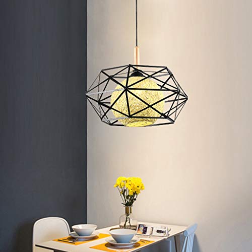 Candelabros modernos de techo con soporte de hierro E27 negro 7