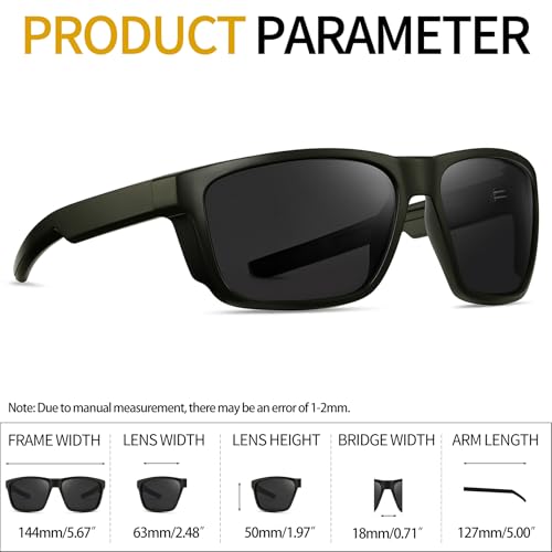 Men's Polarized Sunglasses Sports Wrap Around Sun Glasses Fashion Square Sunnies with Side Shields SY60854