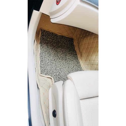 Image of Capdell 7D Car Floor Mats for BMW GT 3 || Luxury Leather Double Car Floor Mat Complete Set || 100% Waterproof and Washable || Color :- Beige
