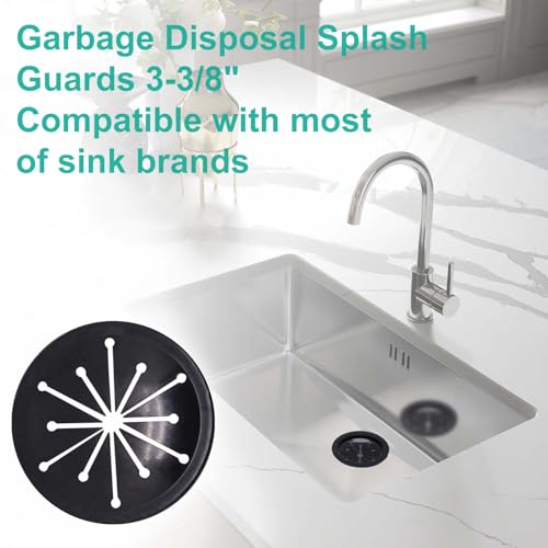 Image of 2pcs 3-3 /8 inch Garbage Disposal Splash Guard, Quiet Garbage Guard Disposal Drain Cover Garbage Disposals Rubber Drain Plugs Sink Splash Guard Replacement