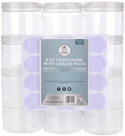 Amazon.Com: Healthy Packers 6 Oz Plastic Jars With Lids (12 Pack) - Clear  Empty Containers For Body Lotions, Creams, Butters - Great For Storage And  Organization Of Crafts, Teas, And Spices :