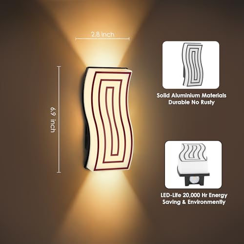 Image of Gesto 7W Waterproof Led Wall Light for Home Decoration - Up Down 2-Way LED Wall Lamp | IP65 Outdoor Fancy Wall Lights for Balcony,Gate,Elevation,Garden,Patio | Decorative Wall Mount Light -Pack of 1
