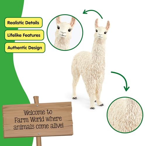 SCHLEICH Farm World Lama 13920 Boerderij-speelfiguur, gedetailleerde dierenfiguren, leuk cadeau voor jongens en meisjes, boerderijspeelgoed vanaf 3 jaar, 7 x 3 x 10 cm