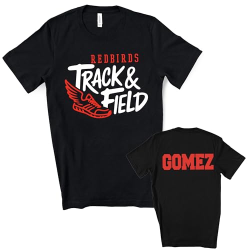 Custom Personalized Track and Field Team Design Unisex Sizing Cotton Tee Shirt Running Gift Spirit Wear Track Dad Apparel - 13.3001.blk.red Black