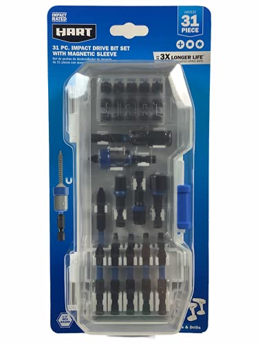 HART 31 Piece Impact Driver BIT Set w/Mag Sleeve
