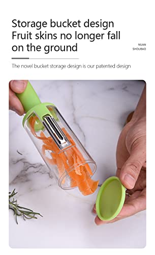 Fruit Vegetable Peeler With Storage -Modern Design Fruit Peeler Potato Peeler For Kitchen Make No Mess First Peeler With Storage Box Easy Use Easy Wash Fish Peeler Easy Grip Cucumber Peeler. #TOP3