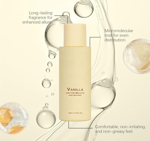 Spray corporal de vainilla bruma ligera 2 en 1 para cabello y cuerpo frescor diario en la playa 4