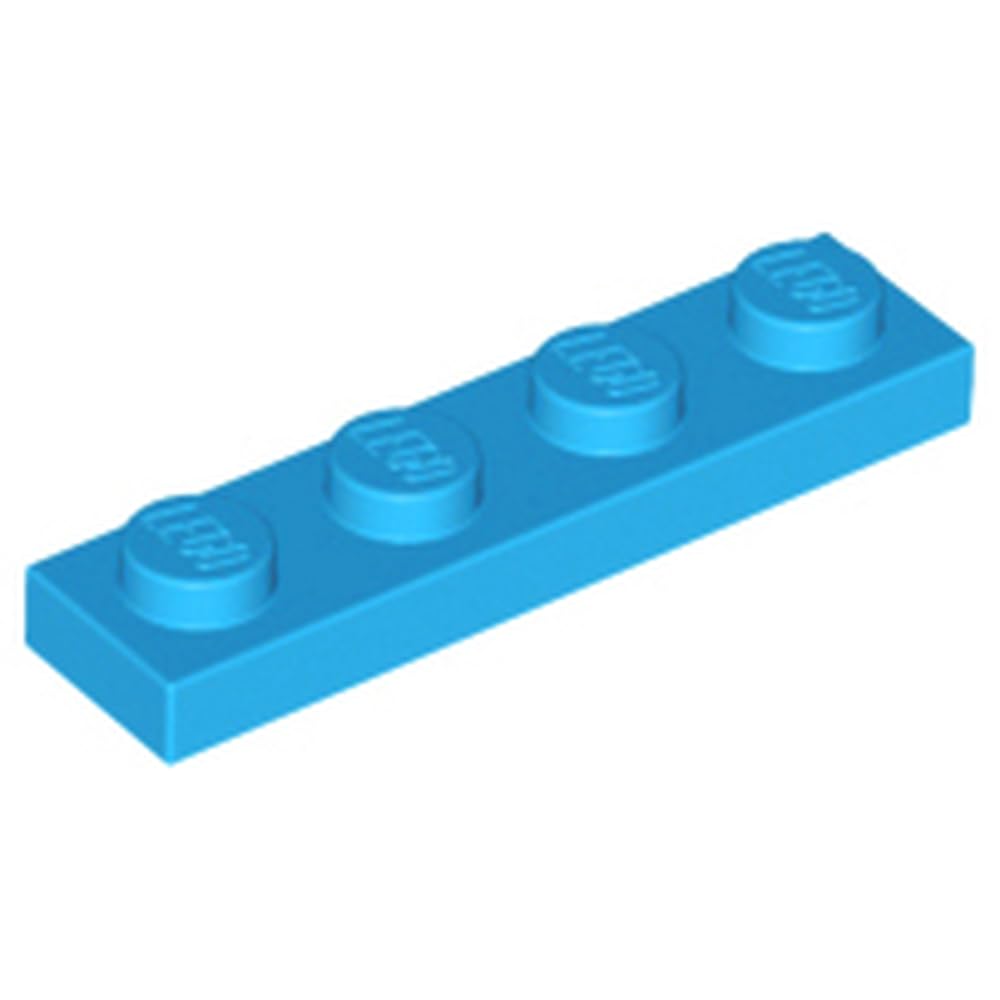 LEGO Plate 1x4, Building Brick Part 3710, Part 3710, Choose Your Colour (Dark Azure, 10, Bricks) — image 1