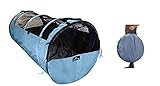 HandinHandCreations Pet Tube Soft Car Crate Large Kennel The Safe Dog and Cat Travel Mobile Home Pet Limo with Seat Belts and Storage Bag 47Lx24H Grey Color