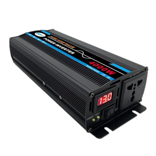 SPORTARC 3000W NBQ Inversor de potencia de onda sinusoidal pura para Solar 6 Clip de batería de alambre cuadrado 1 par (24V y 220V)