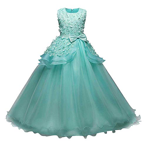 riou Vestido de Princesa del Desfile con Encajes sin Mangas Falda de Fiesta para Niñas Tutu Vestidos Baile de graduación Vestido de Novia Princesa Fiesta de Cumpleaños Vesti