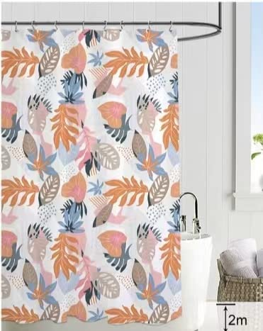 Cortina de Ducha para baño 180X180cm Cortina de baño de diseño Moderno, Tela Impermeable, Resistente y antimoho. (8) Cover