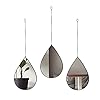 DECANIT Black Mirrors for Wall Decoration Teardrop Mirrors for Living Room Decor & Home Decor, Pack of 3