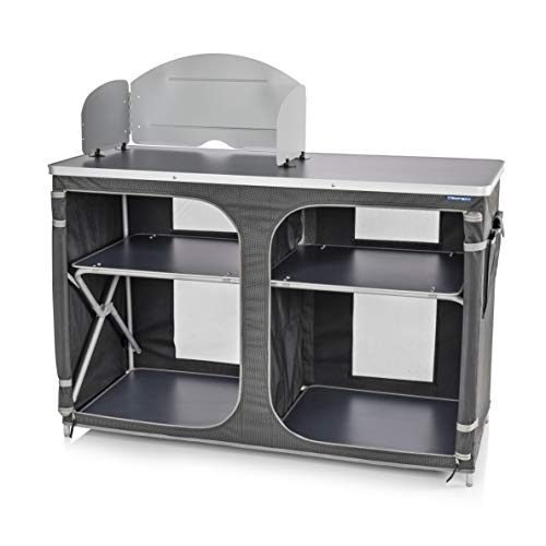 Campart Almeria mulitfunktionale XXL Campingküche – zusammenklappbar, mit vier Ablagefächer und...