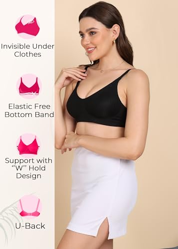 Image of Tweens Seamless Bonded Cotton Feel Invisi-Fit | Padded Wire-Free Full Coverage Bra | Cotton Lycra Fabric | Adjustable Straps | Hook and Eye Closure | Casual Everyday Wear| Pack of 1 |