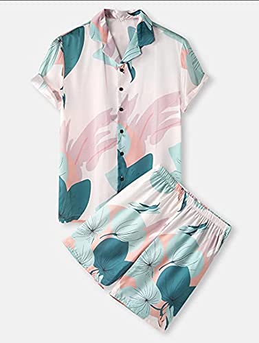 Image of Uiriuy Men's Poly Lycra Digital Printed Shirts with Pajama Shorts Night Suit Set