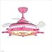Deckenventilatoren mit Beleuchtung LED Deckenventilator Licht for Mädchen Zimmer Kinderzimmer Babyzimmer, Pink und Blau, 220V Deckenventilator mit Lampe Licht (Color : B)