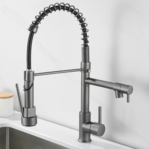 Mitigeur double fonction au design épuré avec finition grise mate