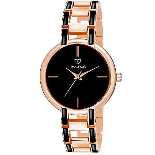 Image of Walrus Analog Metal Strap Wrist Watch for Women - Thin Chain Type Women's Watch for Gift