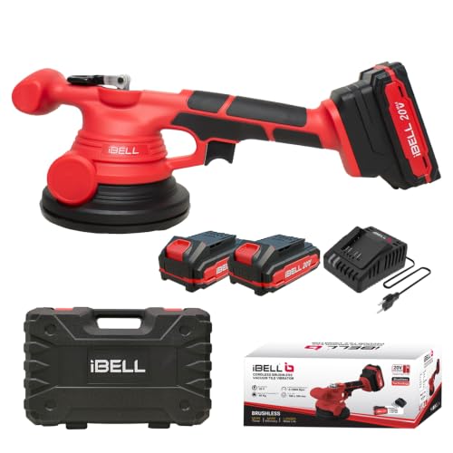 Image of iBELL CT 20-60 20V Cordless Tile Vibrator Machine | 15,000 RPM | 2 x 2.0Ah Lithium-Ion Batteries & Charger Included | BMC Storage Box | Professional Tile Installation Tool | 6 Months Warranty