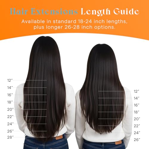 Image of Sunny Hair Clip in Hair Extensions Real Human Hair Jet Black 22 Inch 180g | Straight Clip in Hair Extensions Black Human Hair, Natural Blend, Full Bodied Look and Fuller Coverage for Braid Styling