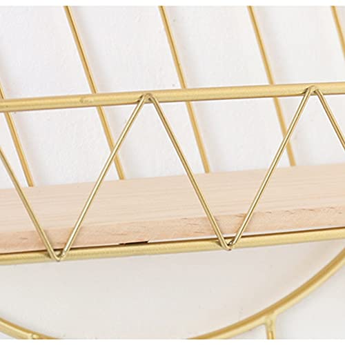 Iron Wall Mounted Storage Shelves,Floating Wall Shelves,Wall Moon Heart Hanging Rack Decorative Display Rack For Living Room Bedroom Kitchen Bathroom (Sun) #TOP6