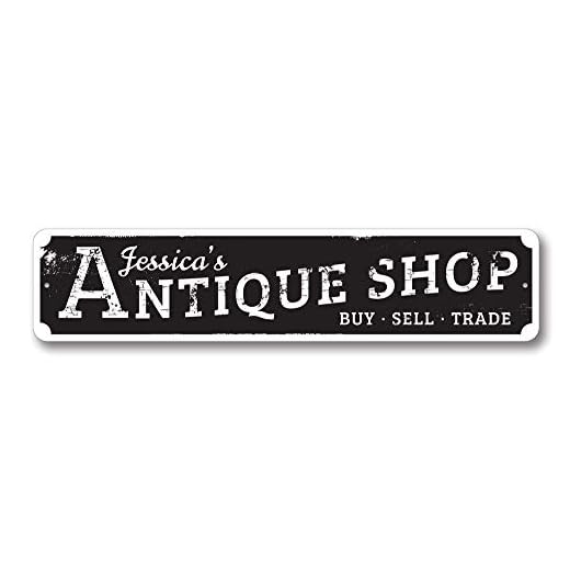 Custom Antique Shop Metal Sign 36"