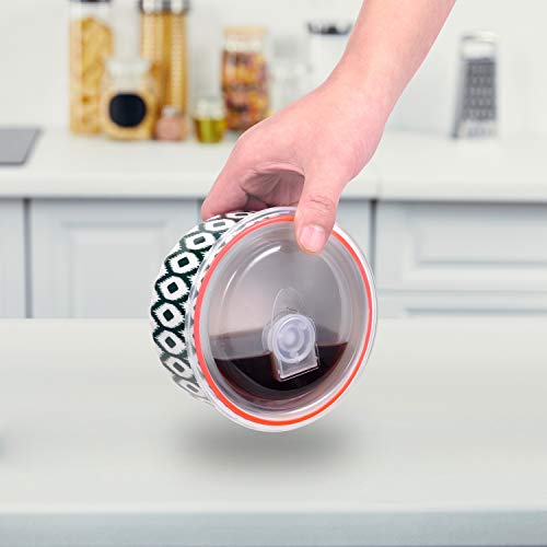 Miicol Ceramic Bowls Set With Lids, Porcelain Food Storage Containers, Porcelain Prep Bowls For Kitchen, Microwave & Dishwasher Safe, Assorted Patterns, 23 Ounces, Set Of 4 #TOP3