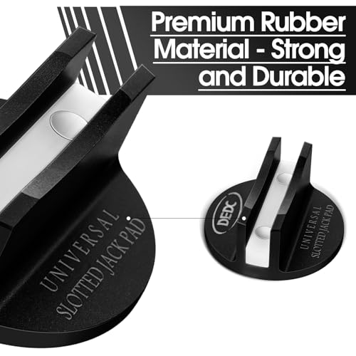 Image of DEDC Universal Aluminum Grooved Magnetic Jack Pad Black 1 Pc, Jacking Puck Pinch Weld Frame Rail Adapter, Jack Accessories for Mechanics