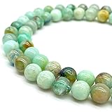 ABCGEMS Namibian Aqua Chalcedony Beads (Found in the Erongo Mountains of Namibia, South Africa) Crystal Chakra Energy Stone Smooth Round Tiny 6mm