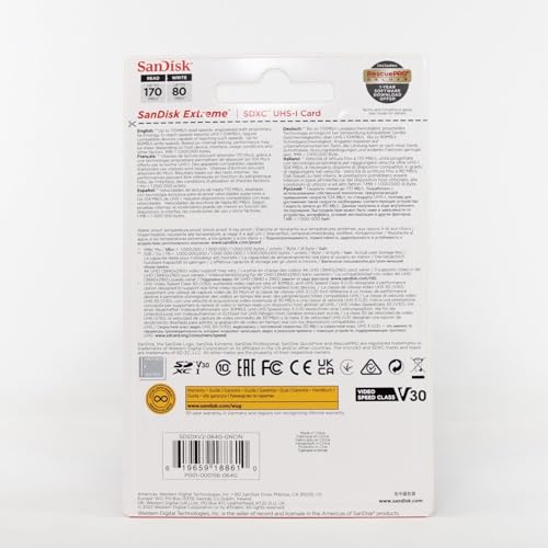 Image of SanDisk Extreme SDXC, SDXVE 64GB, V30, U3, C10, UHS-I, 90MB /s R, 40MB /s W, for 4K Video