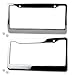 BLVD 2PCS CHROME STAINLESS STEEL METAL LICENSE PLATE FRAME TAG COVER WITH SCREW CAPS