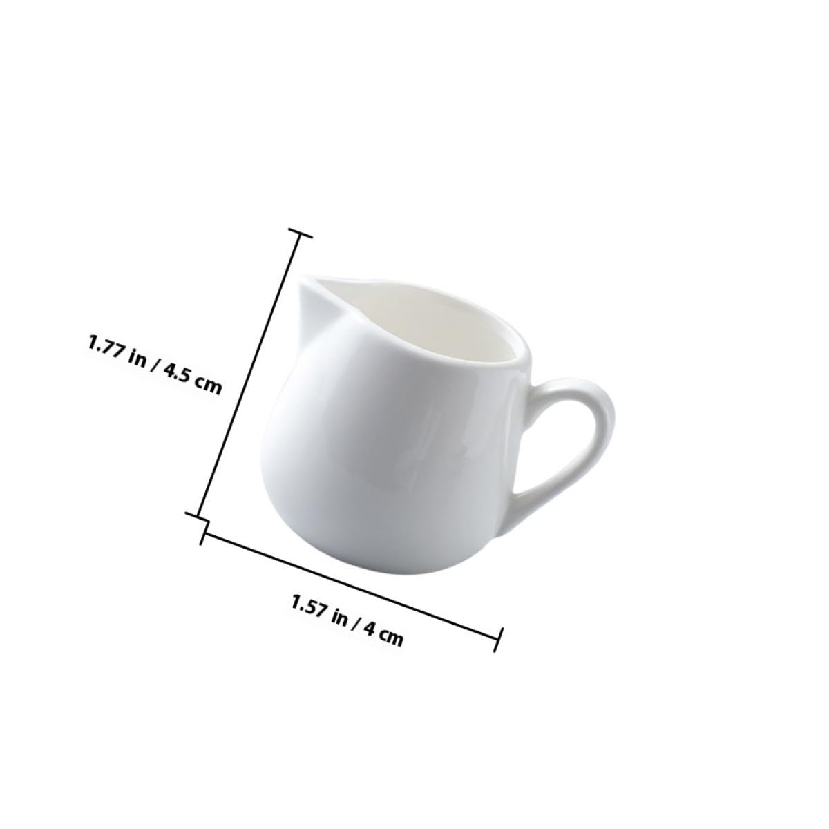 Keramik Milchkännchen Weiße Glatte Oberfläche Leicht zu Reinigen mit Griff 3 Stück 50ml und 100ml Kapazität für Westliche Restaurants und Hotels