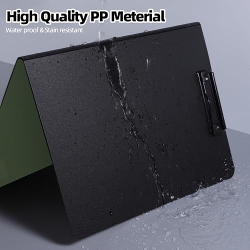Image of FRETONBA File Folder Flip Writing Pad A4 Foldover Clipboard Foldable Lightweight PVC Clip Boards Document Organizer for Business Office School Hospital Nurses Students (A)