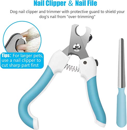Dallfoll Dog Nail Grinder with LED Light, 3-Speed Electric Rechargeable Pet Nail Trimmer with Pet Nail Clipper and File, Painless Paws Grooming & Smoothing for Small Medium Large Dogs Pet